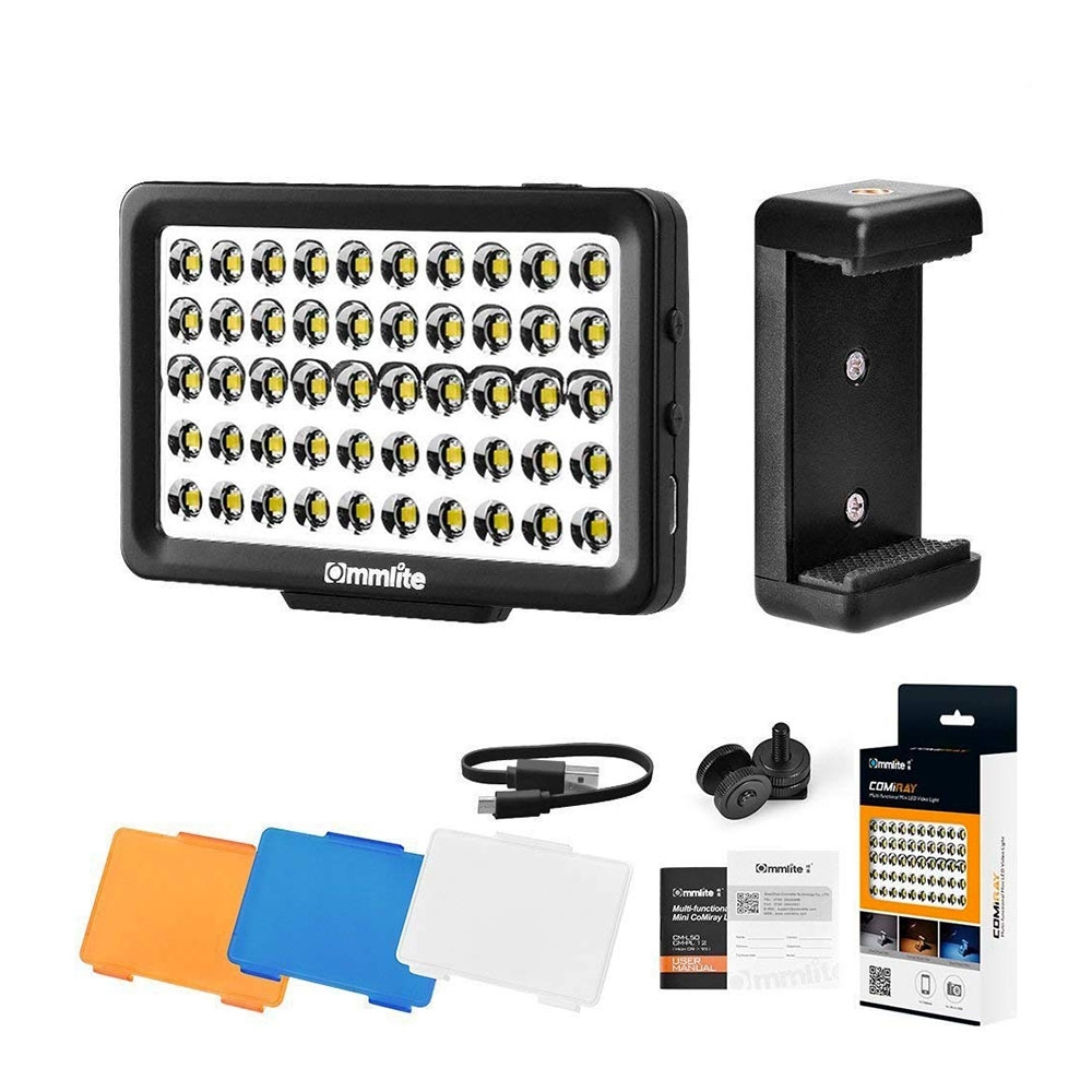 Professionelles Selfie LED Licht für Influencer / YouTube / Videoproduktion mit Filtern und Halterung für Smartphone / DSLR (3.5