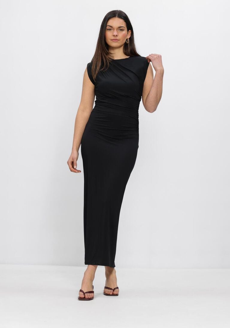 zwarte rosemunde maxi jurk billie sl long drape dress