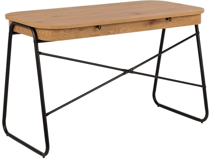 AC Design Tisch Blueton, Schwarz matt / Wildeiche matt Büroschreibtisch mit modernem Charme