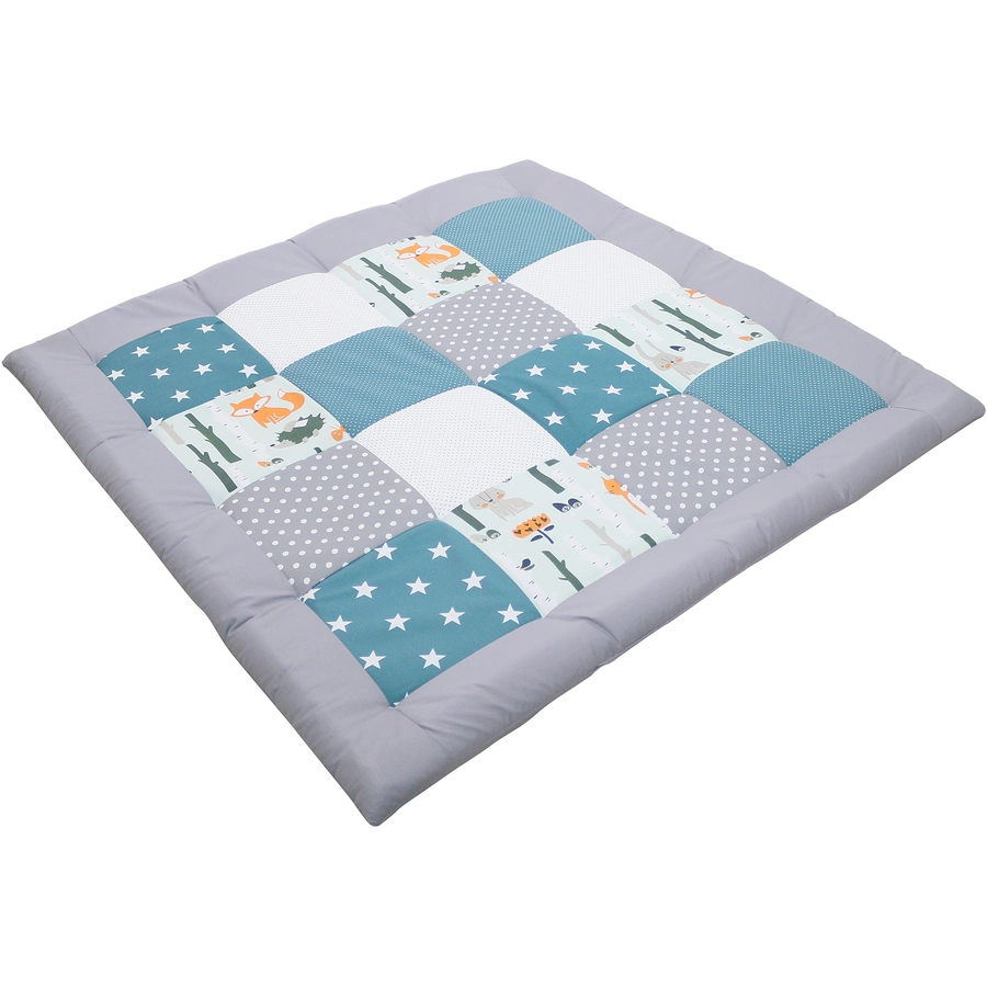 Ullenboom Krabbeldecke & Laufgittereinlage 100X100 cm Waldtiere Petrol