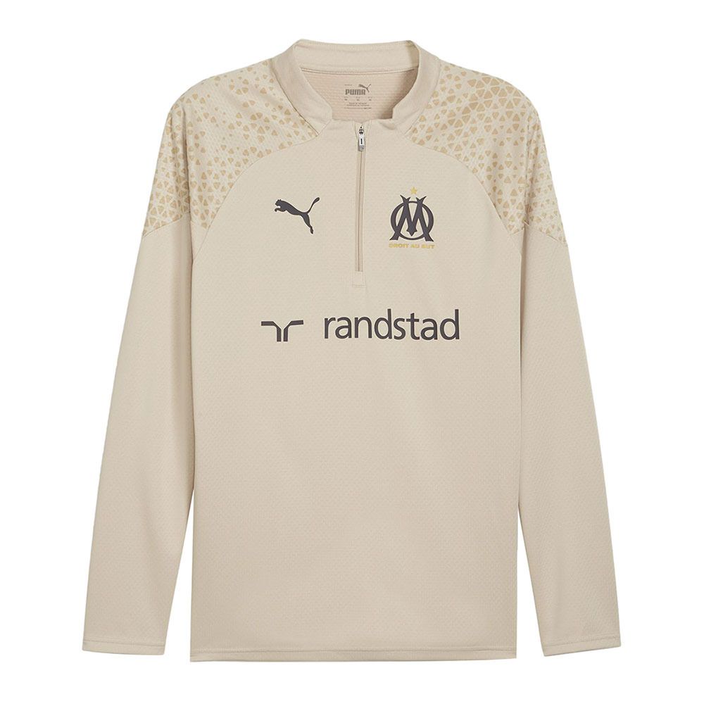 Puma OM TRAINING 1/4 ZIP 23/24 - Maillot Homme beige