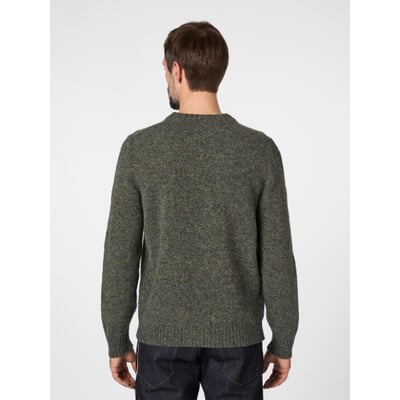 Herren-Shetlandpullover, Grünmelange
