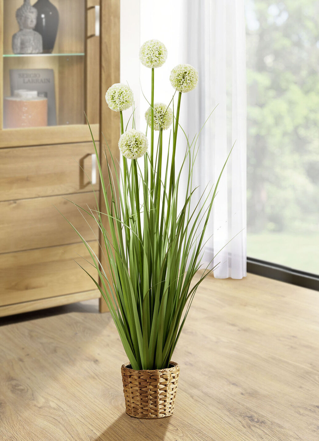 Allium-Gesteck im Topf