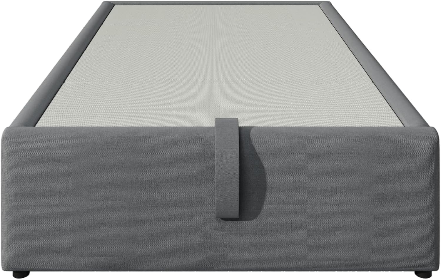 Bett 90x200 cm mit USB Type-C-Ladefunktion, Polsterbett mit Hydraulischer Stauraum und Vollflächiger Lattenrost, Ohne Kopfteil, Hydraulisch Einzelbett Stauraumbett, Baumwolle, ohne Matratze, Grau