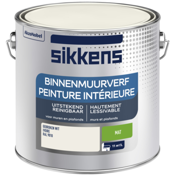 Sikkens muurverf binnen mat RAL 9010 gebroken wit 2,5 liter