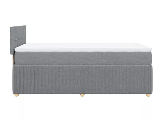Sommier à lattes de lit et matelas Gris clair 90x190 cm Tissu