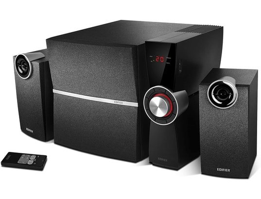 EDIFIER - Enceinte amplifiée 2.1 C2XD - Kit d'Enceintes 2.1 PC Noir Analogique et Optique, T...