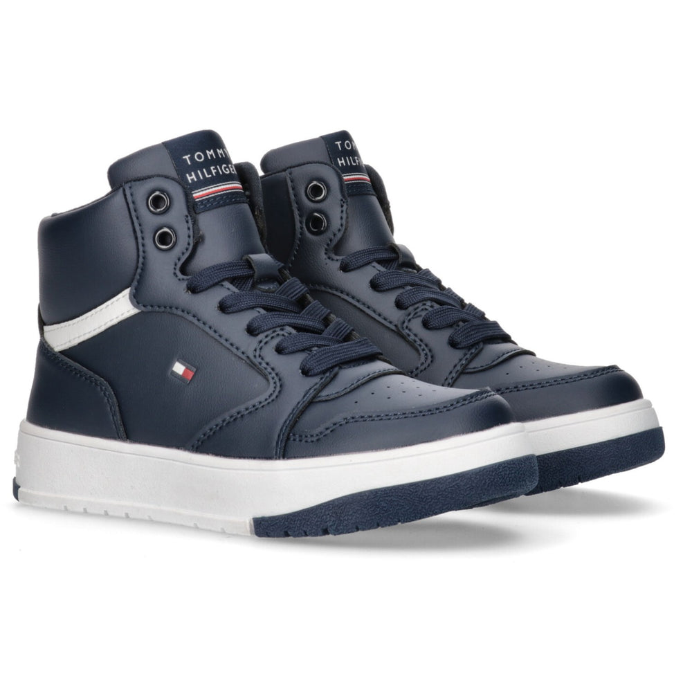 Køb Tommy Hilfiger Blue Mid Cutlace-Up Sneaker