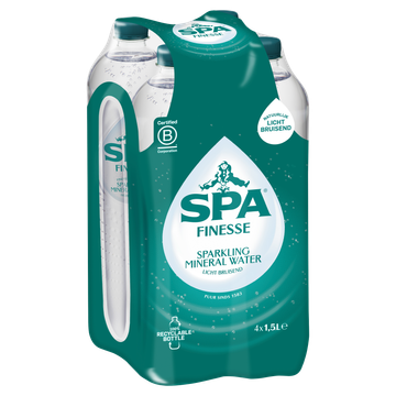SPA Finesse Sparkling Mineral Water Licht Bruisend 4 x 1,5 L