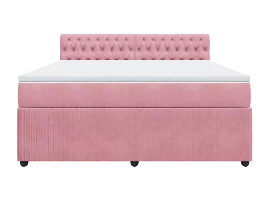 Sommier à lattes de lit avec matelas Rose 180x200 cm Velours