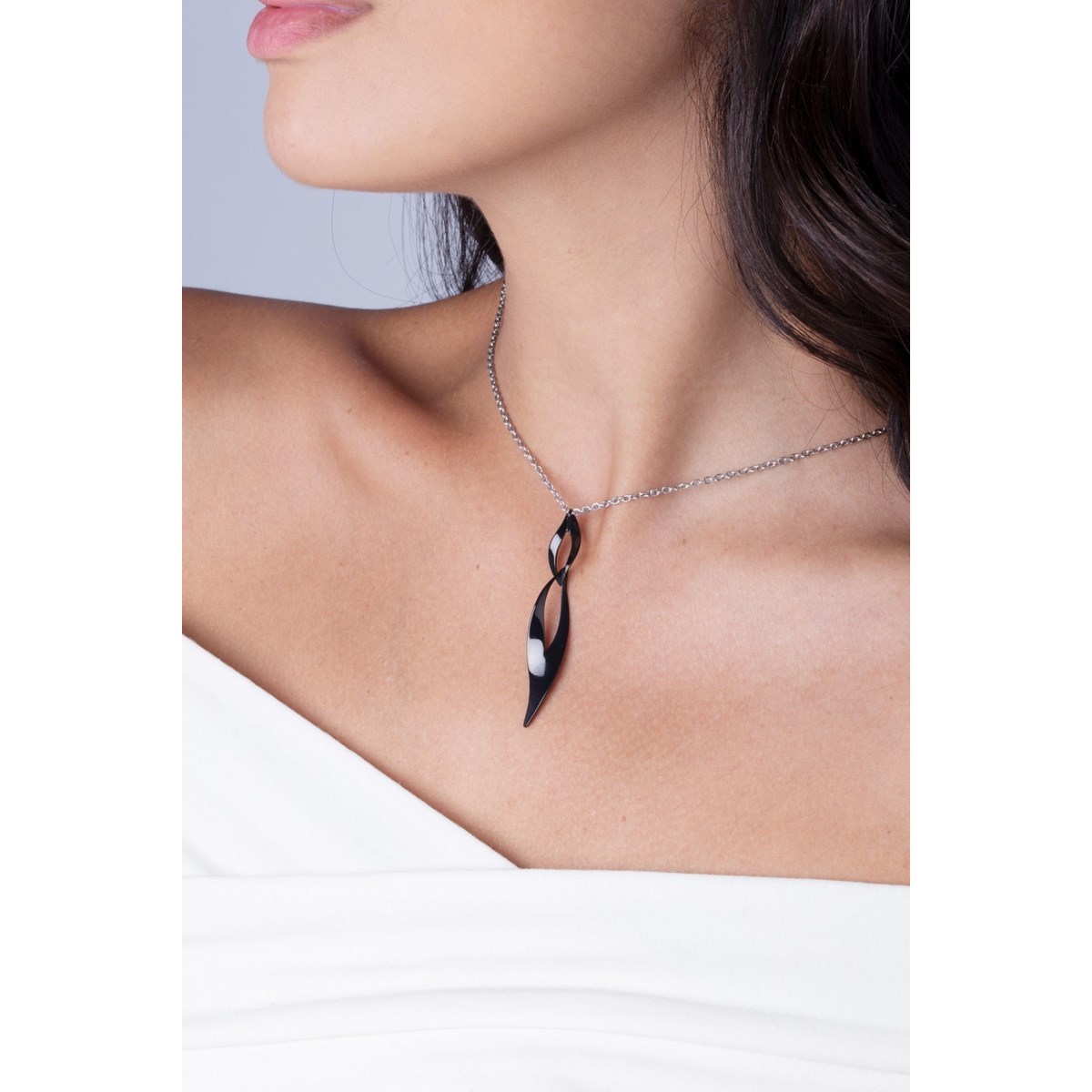 Collier mono-motif en Acier 316L - noir brillant
