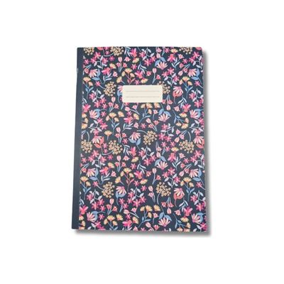 Blue Art Grenadine Heart - Carnet de notes ligné A5 - 96 pages - jardin fleuri
