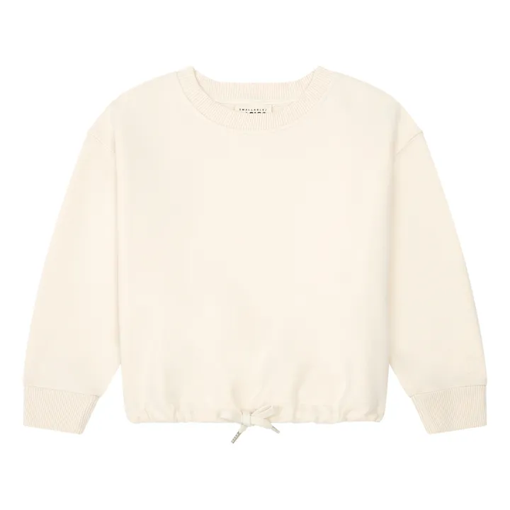 SMALLABLE BASICS Sweat Fille A Nouer Molleton Bio | Blanc cassé