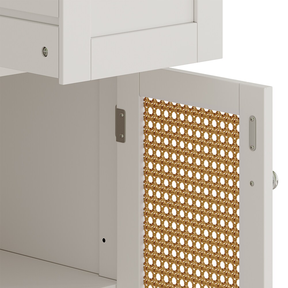 Vicco Midischrank Rosario 32 x 87 cm, Weiß, 1 Tür, 1 Schublade, Badezimmer, modern