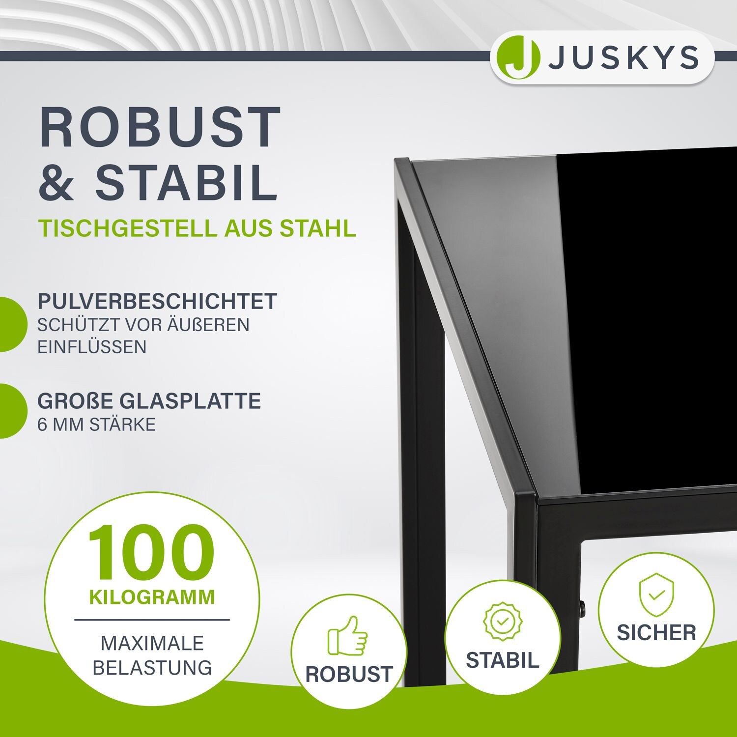 Juskys Essgruppe Dalya - Set mit Esstisch & Stühlen für 4 Personen - Esszimmergarnitur in Schwarz