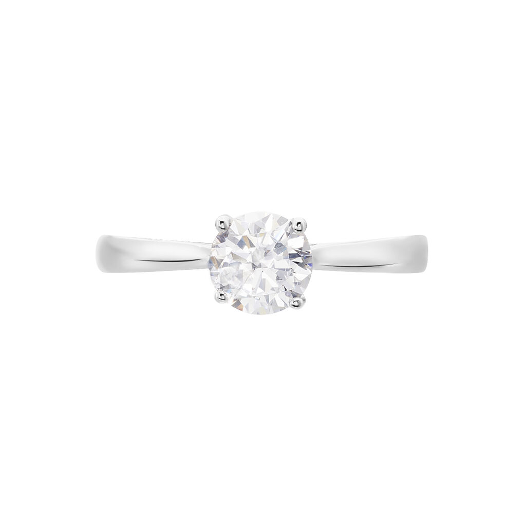 Bague Solitaire Elyana Argent Blanc Oxyde De Zirconium