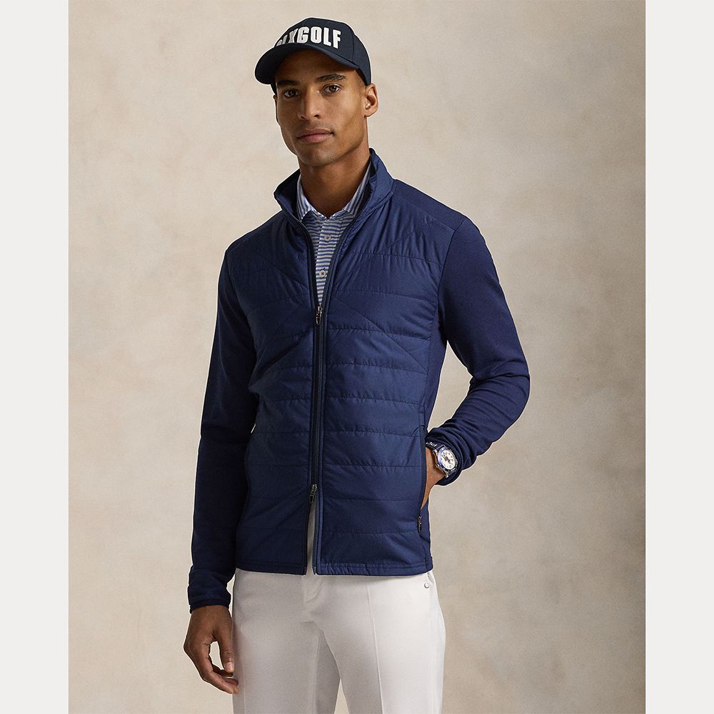 Hybrid Mock Neck Jakke Herre Navy