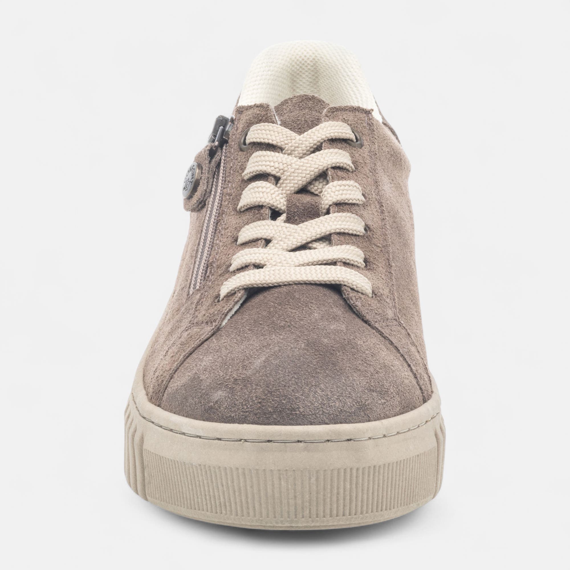 Baskets basses Femme en cuir taupe