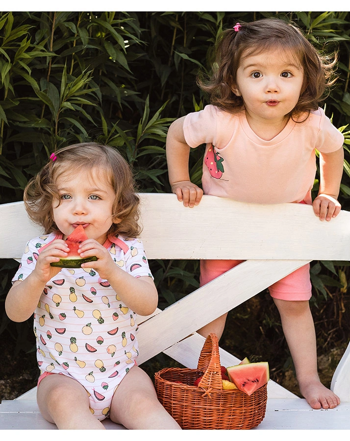 T-Shirt CRAZY FRUITS 2er-Pack in weiß/rosa
