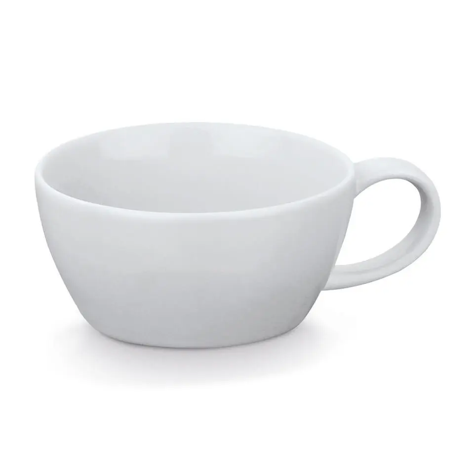 Theepot met zeef en kopje - wit - keramiek - 430 ml