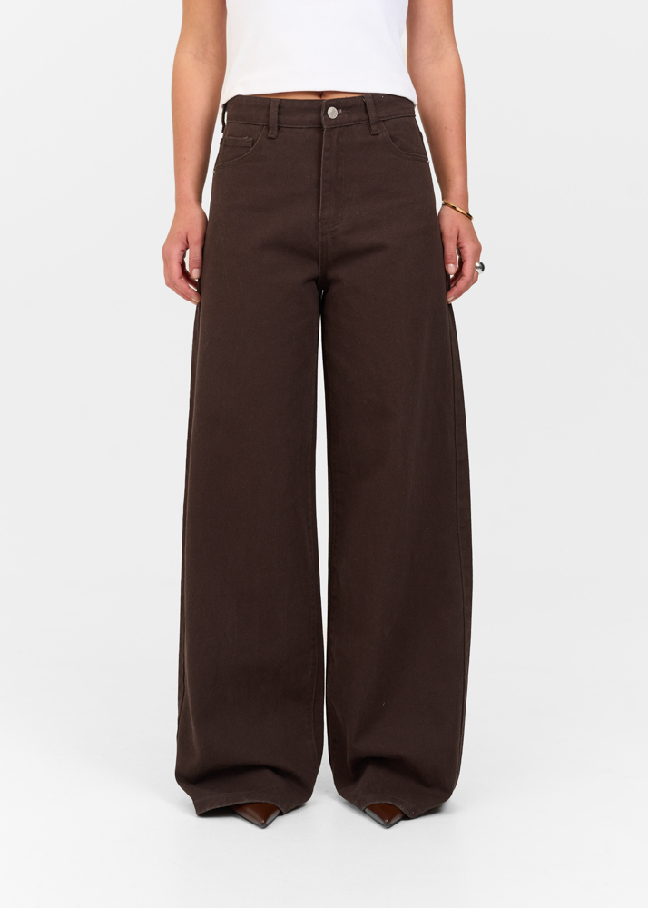 Wide leg classic jeans deep choco
