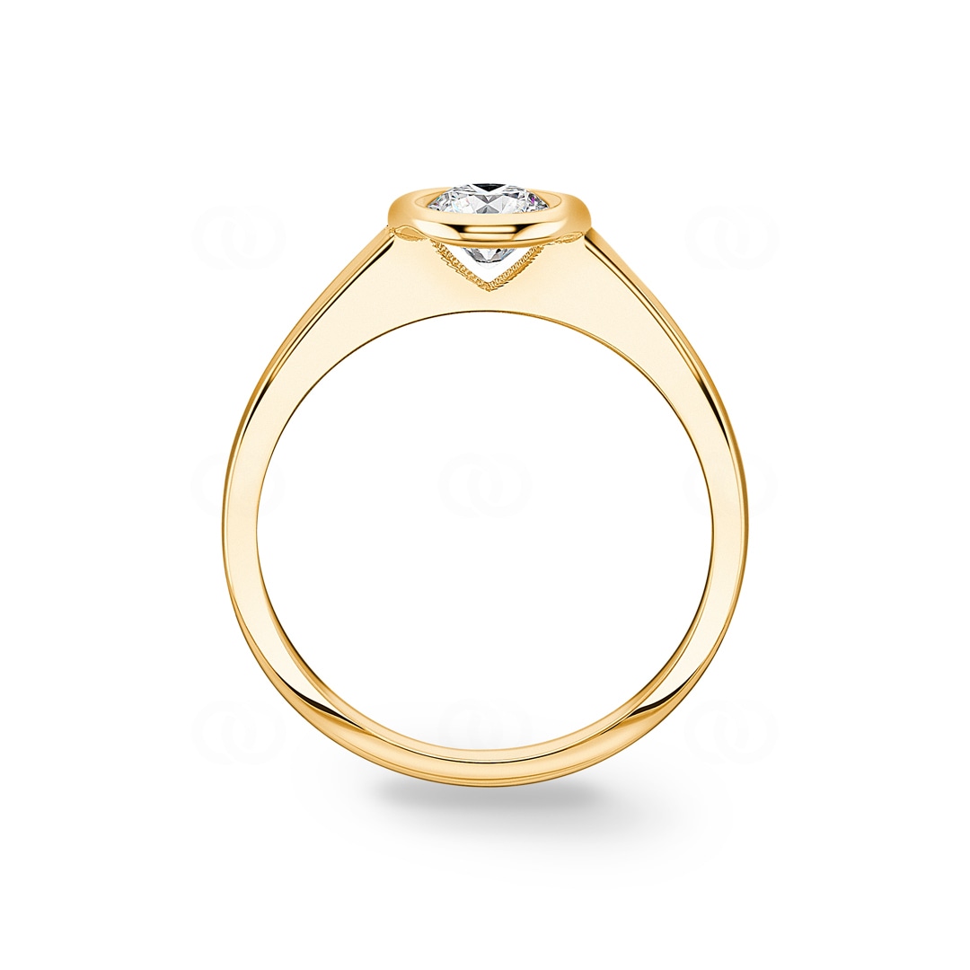 0.50 Karat GIA-Diamant Verlobungsring 750/18 K Gelbgold in Zargenfassung