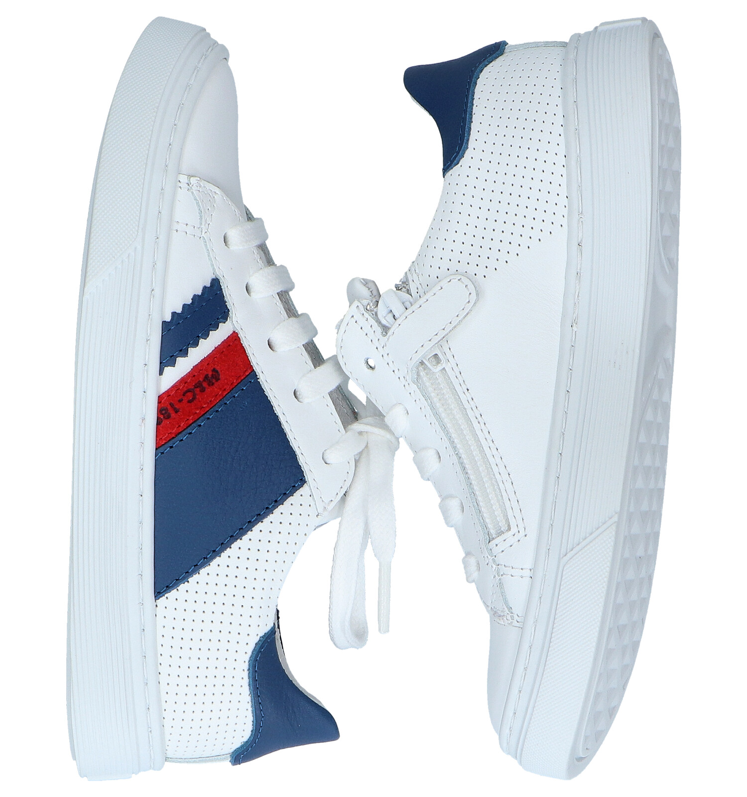 Rits/veterschoenen wit