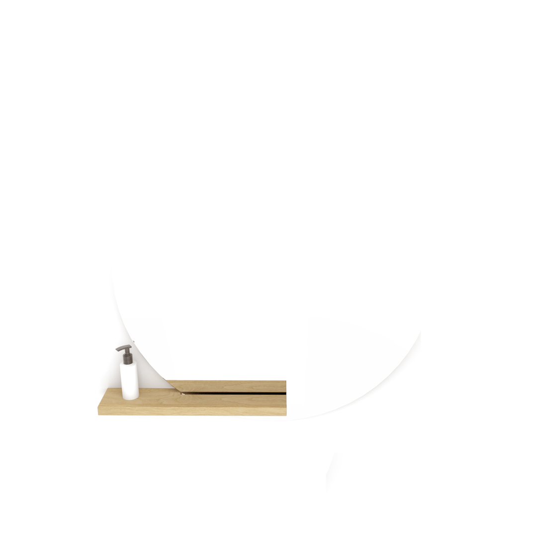 LoooX Wood Collection spiegelplank 60cm asymmetrisch eiken