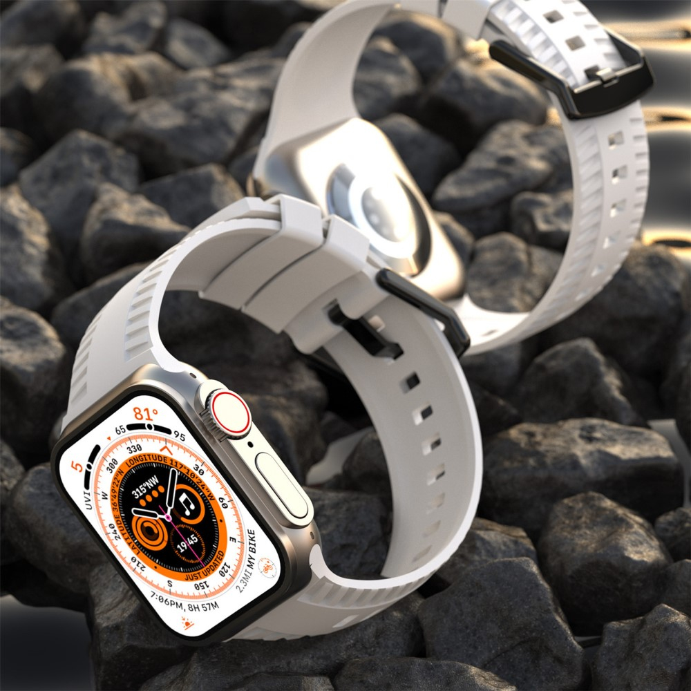Apple Watch (49/46/45/44 mm) Ersatz Silikon Sport Armband Tire Grip (Gelenkumfang: 180-230mm) - Orange
