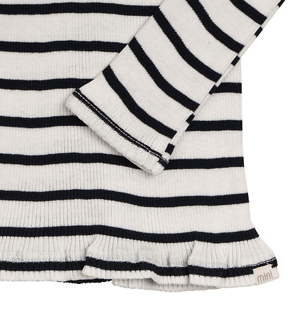Minimalisma Bluse m. Rollkragenpullover - Rib - Seide/Baumwolle