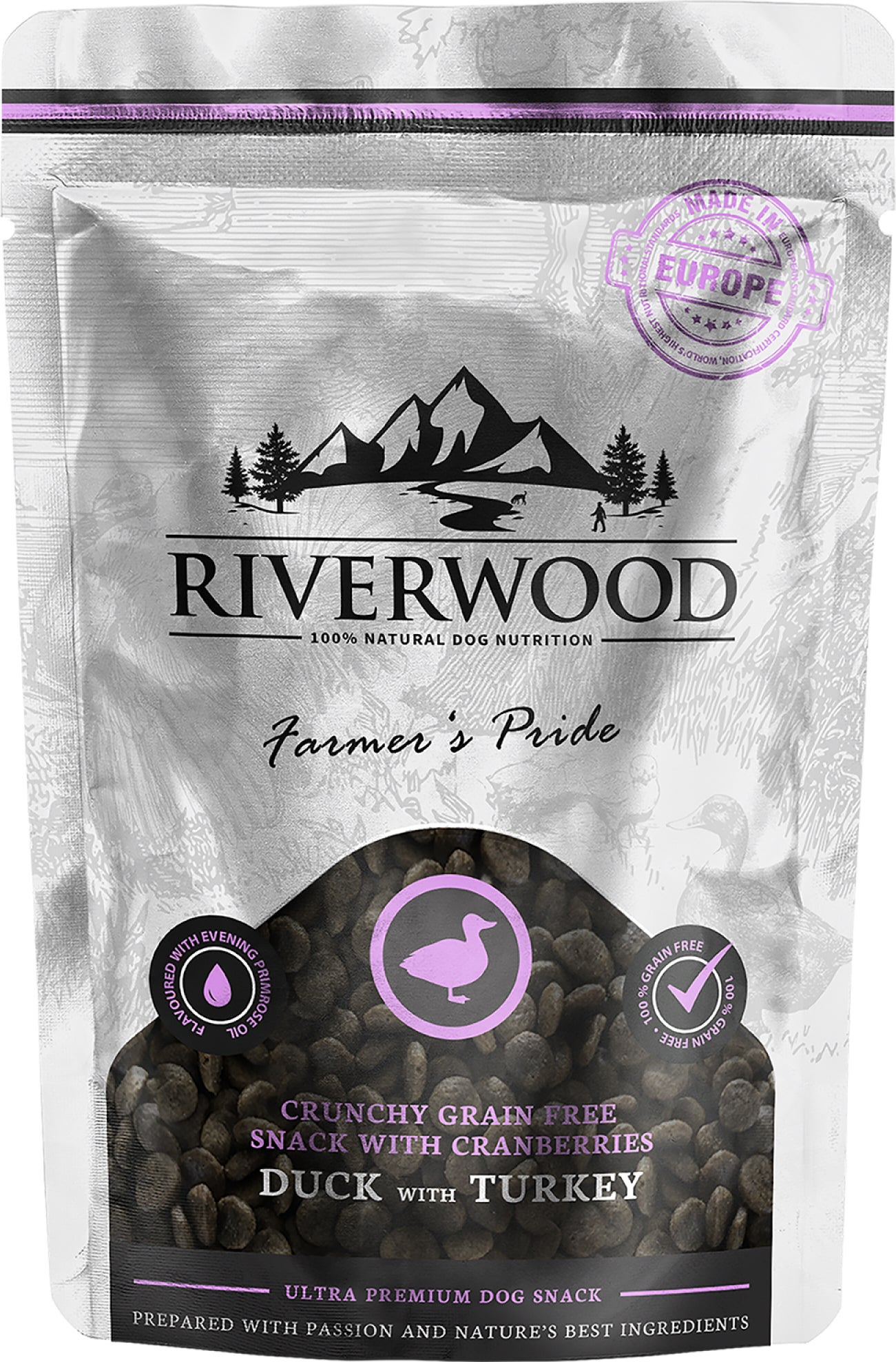 Riverwood natuurlijke snack Crunchy adult kalkoen 200 gram