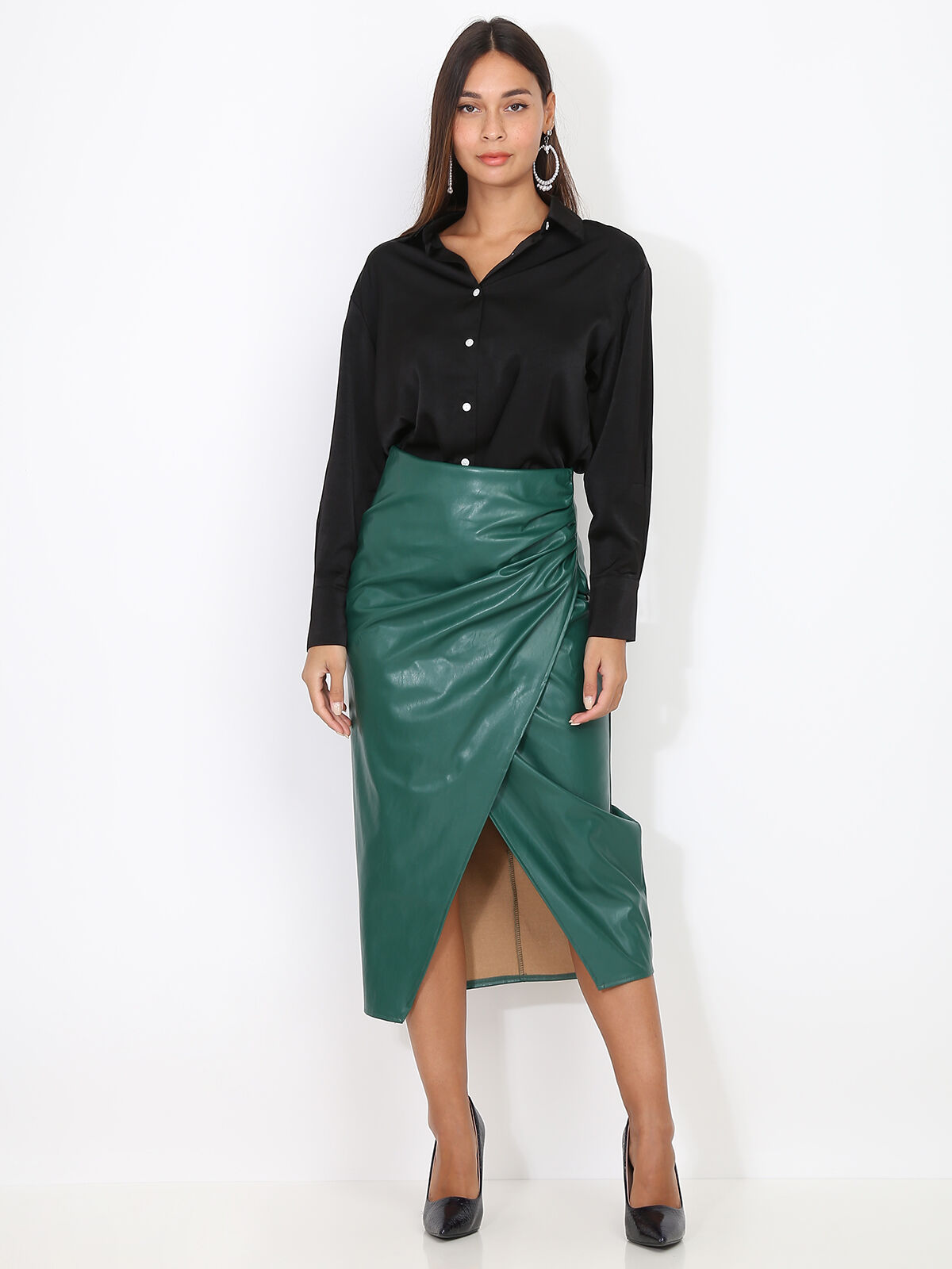 Chemise fluide et légère classique- Noir