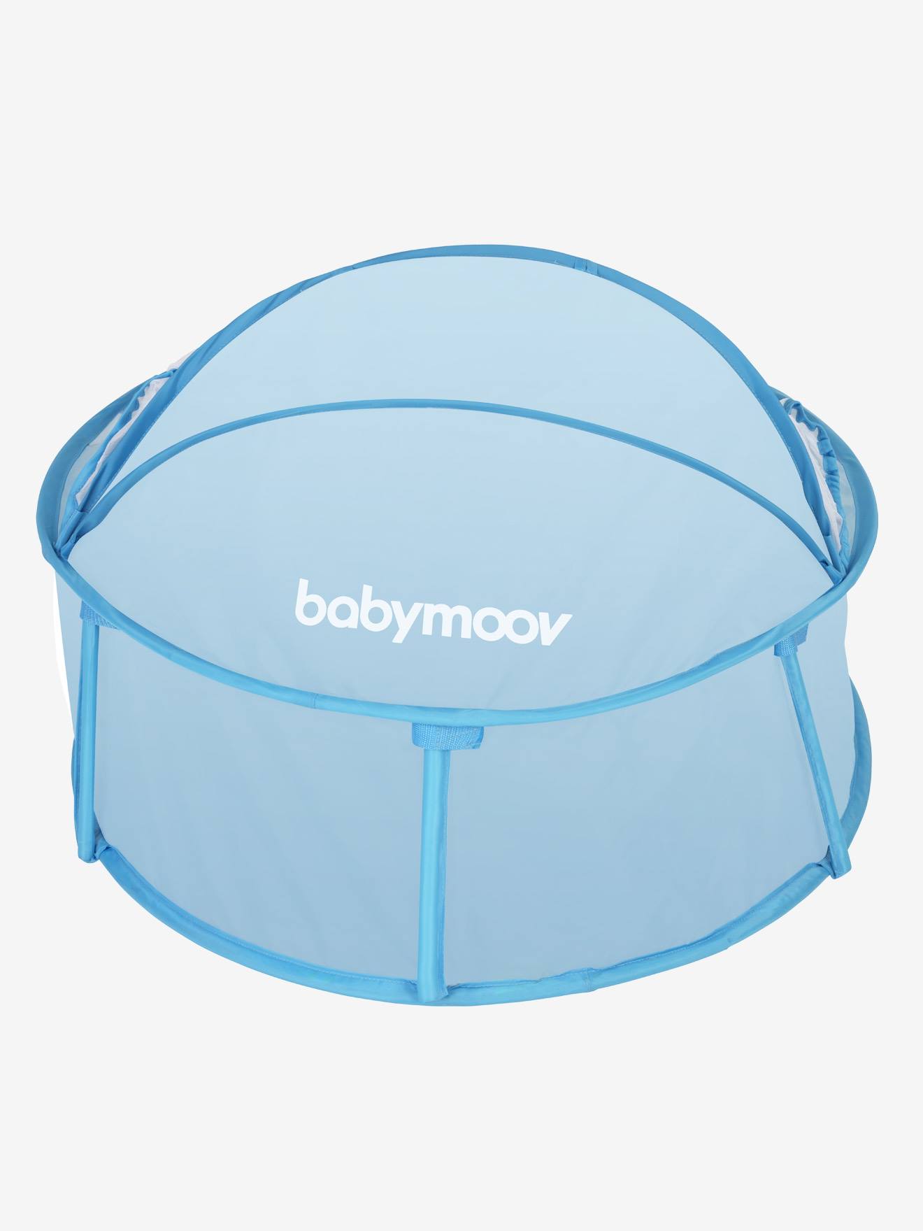 Área de atividades Babyni BABYMOOV com proteção UV, azul médio liso com estampas.