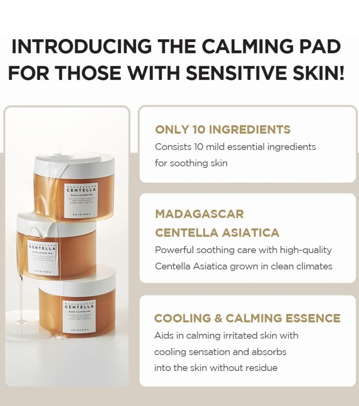 SKIN1004 - Tônico facial em formato de disco com Centella Asiática de Madagascar - 70 unidades