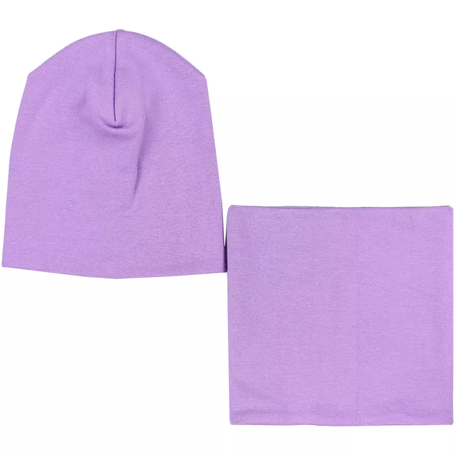 TupTam Unisex Kinder Beanie Mütze Schlauchschal Set violett