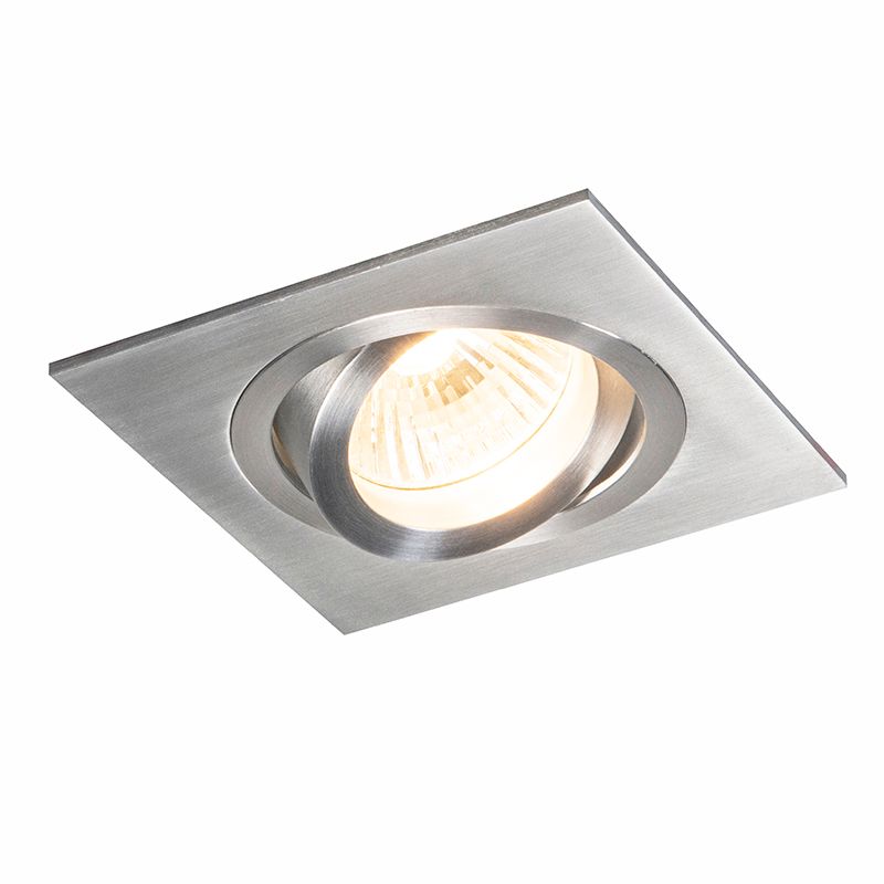 Moderne inbouwspot staal kantelbaar GU10 50mm - Lock 1