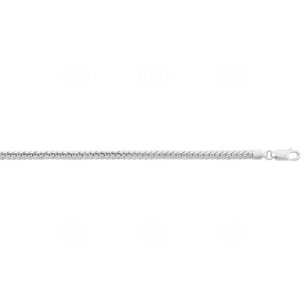 3.5mm Herringbone-Armband 375/9 K Weissgold halbmassiv