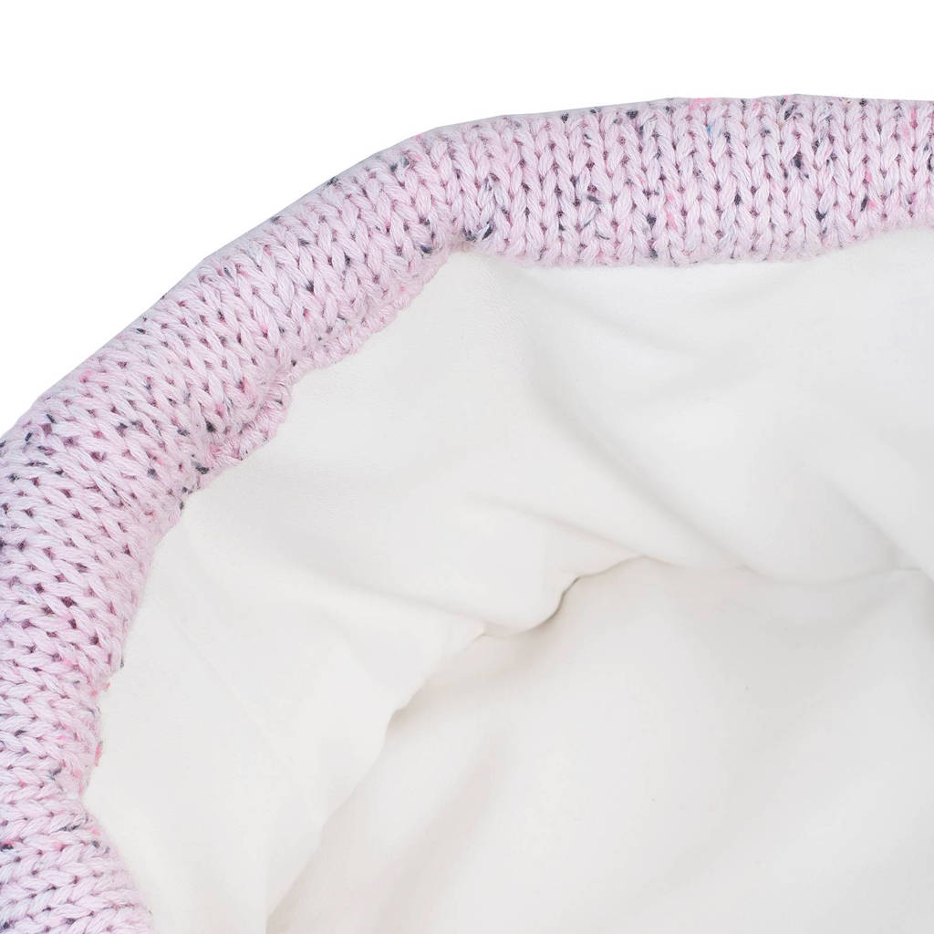 Confetti knit mandje vintage pink
