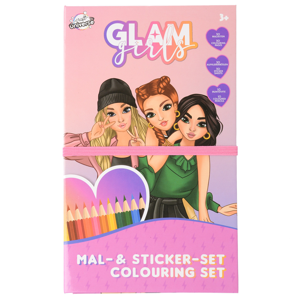 Topolino Glam Girls Mal- und Sticker-Set pink