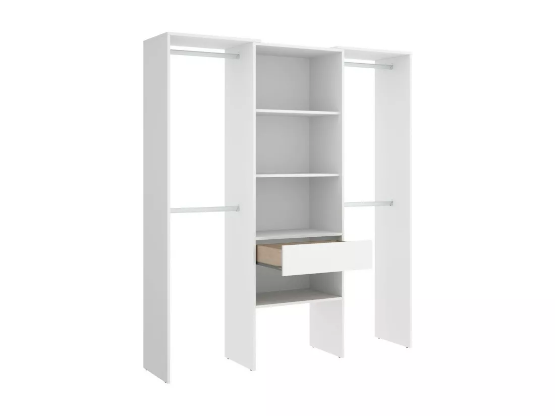 Grande Garde-robe Dfina, Meubles de chambre, Penderie de plain-pied, Placard à vêtements, 160x50 h187 cm, Blanc