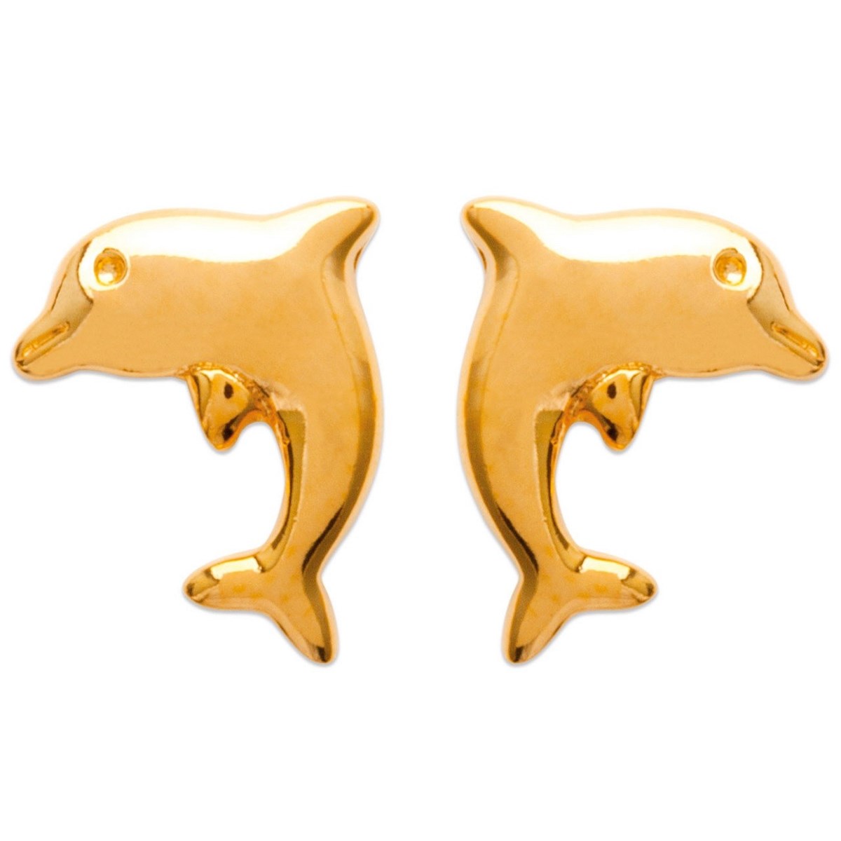 Boucles d'oreilles dauphin pour enfant Plaqué OR 750 3 microns