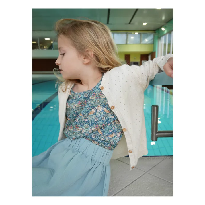 La Petite Collection Cardigan Coton Recyclé Ajouré | Ecru