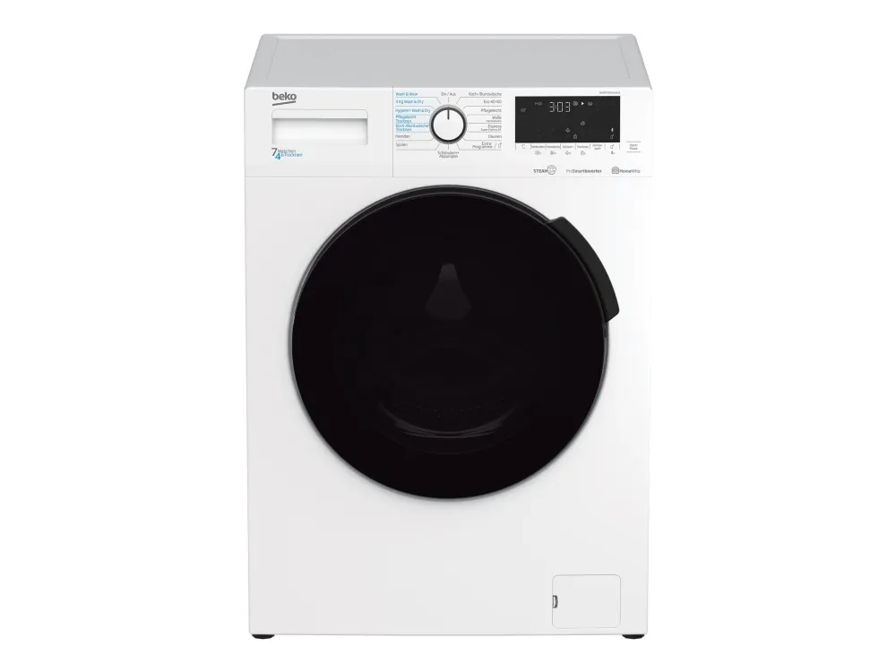 Beko WDW75141Steam1 - Vaske-/ tørremaskine - bredde: 60 cm - dybde: 50 cm - højde: 84 cm - frontbetjening - 7 kg - 1400 rpm - hvid