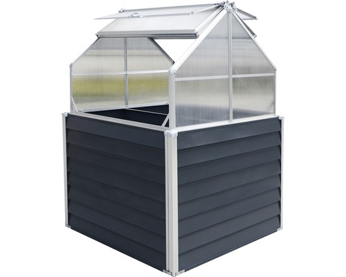 Klassieke verhoogde tuinbak WESTANN Store & Grow inclusief opbergruimte 120 x 120 x 169 cm antraciet