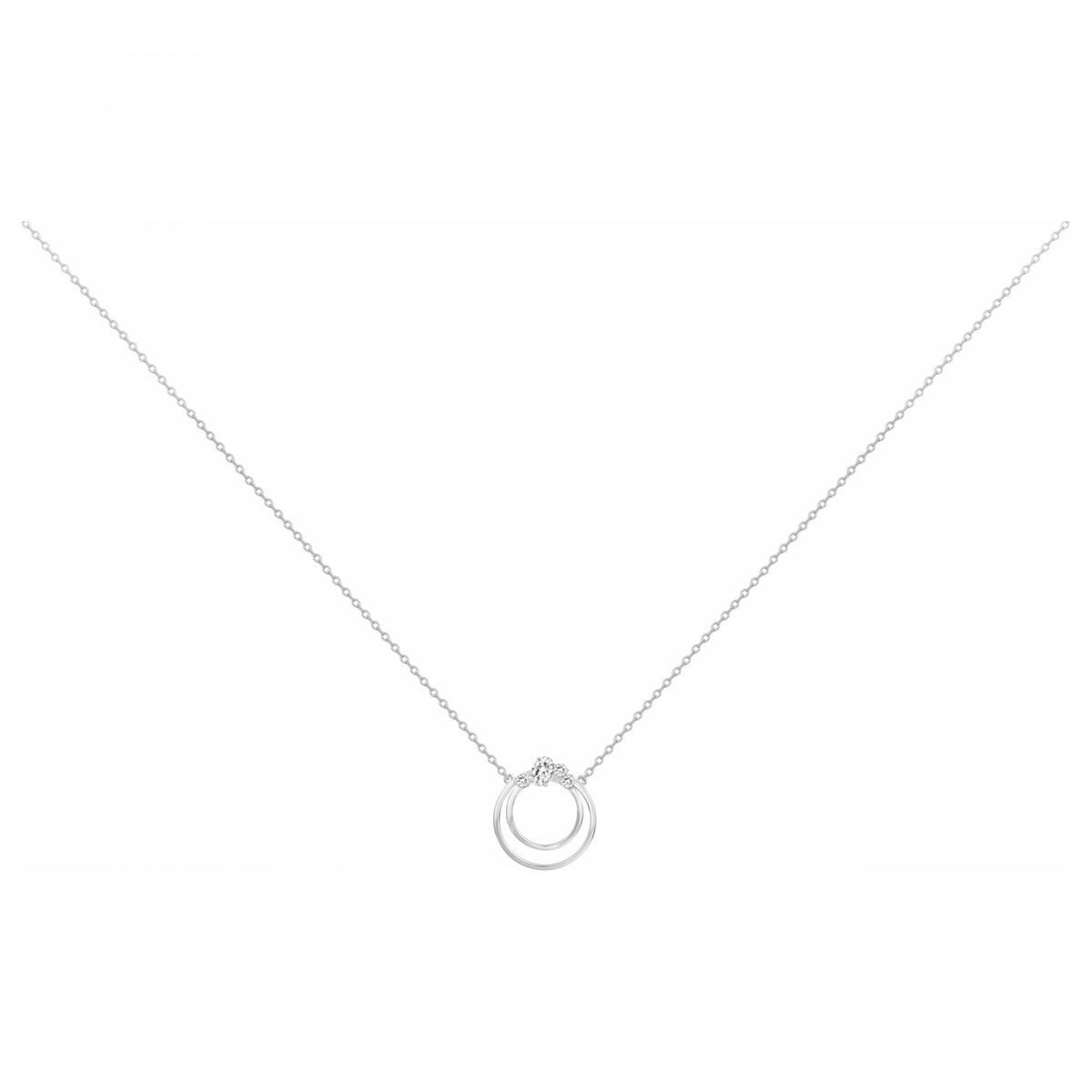 Collier mono-motif en Argent avec oxyde de zirconium blanc
