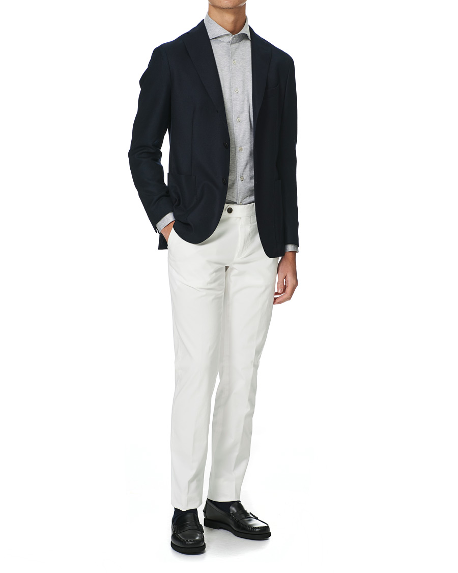 Canali Slim Fit Jersey Shirt Light Grey