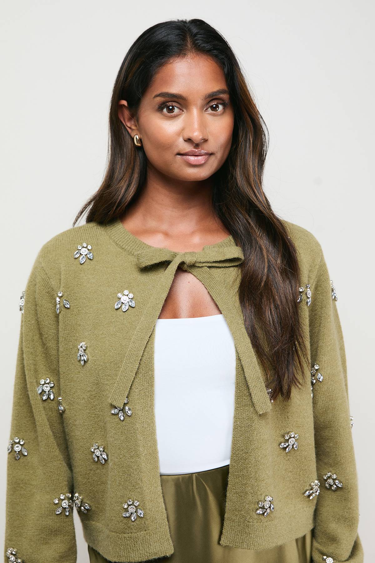 Oasis Cardigan à Nouer avec Ornements
