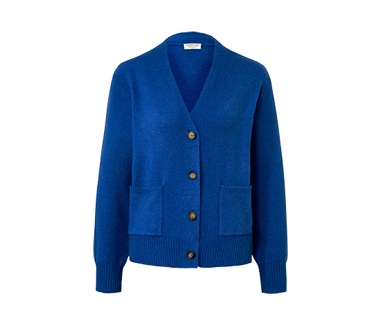 Strickjacke mit Wolle, kobaltblau