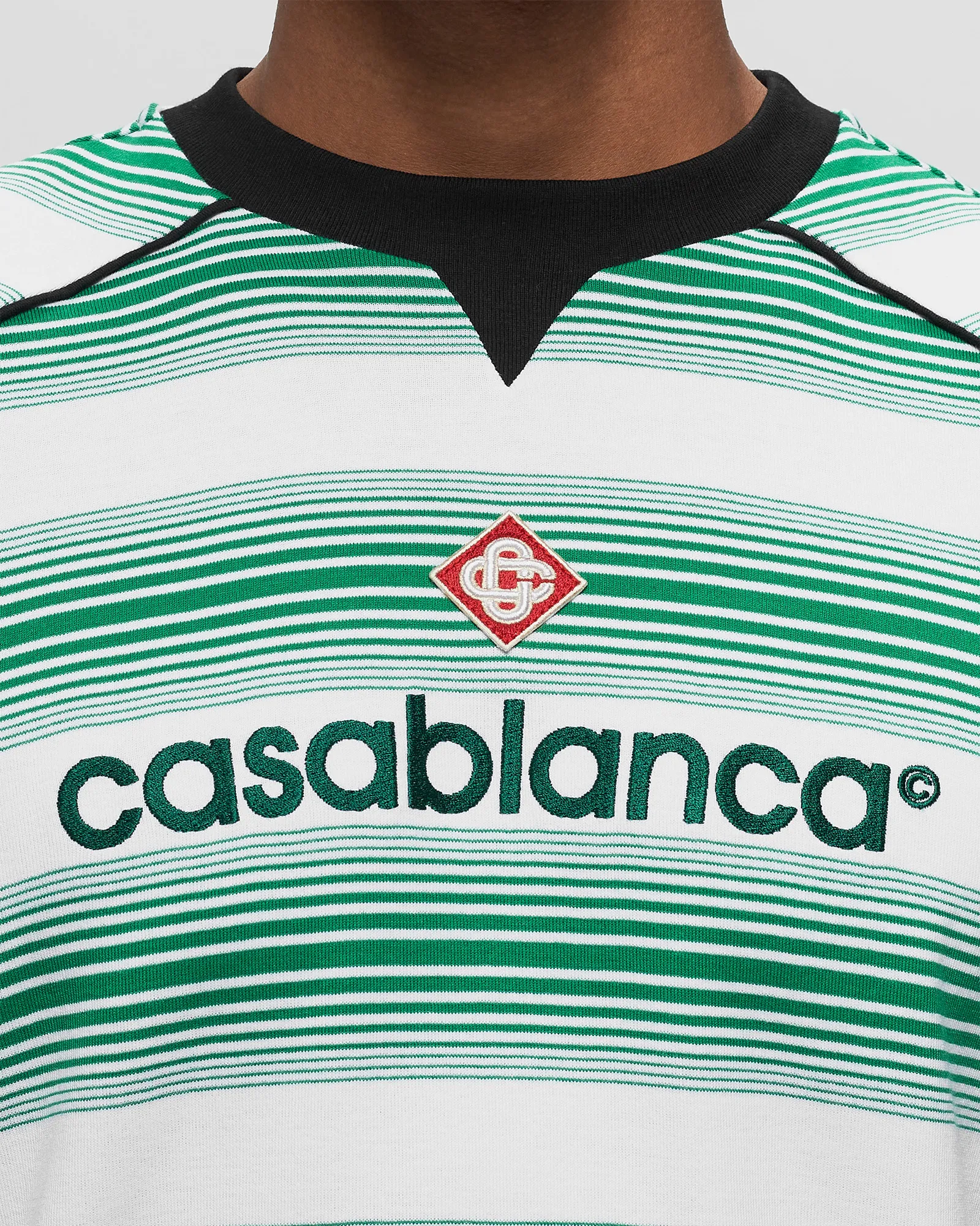 Casablanca LOGO STRIPE PANELLED T-SHIRT