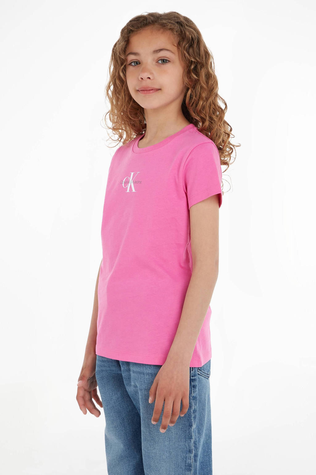 CALVIN KLEIN JEANS T-shirt met logo felroze